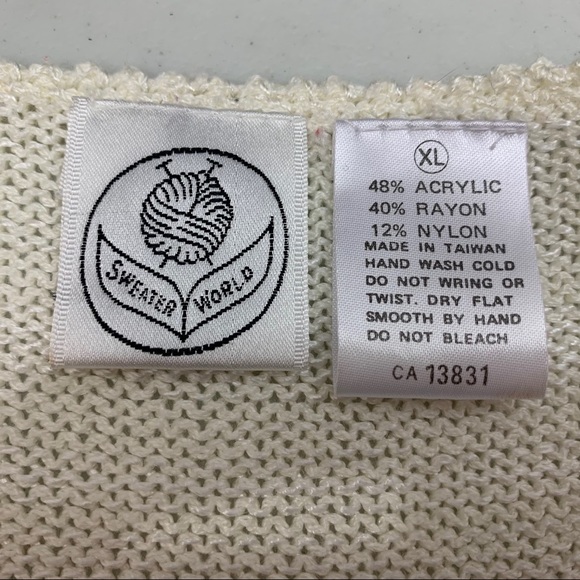 VINTAGE Women’s Lace Beaded V-Neck Sweater - Picture 9 of 11